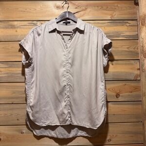Quince Vintage Wash Tencel Camp Shirt in Shale Ladies S